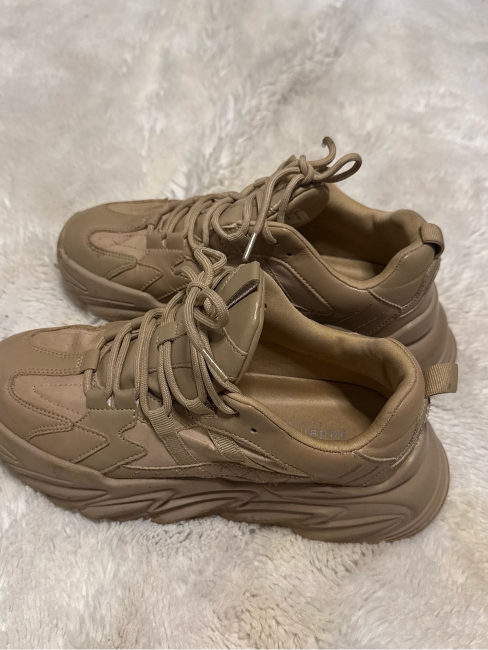 Madden Girl Chunky Lace-Up Sneakers in Taupe